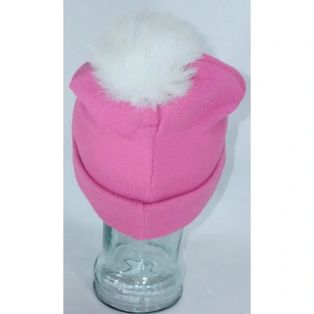 Disney Love Pom Pom Beanie Pink Spell Out